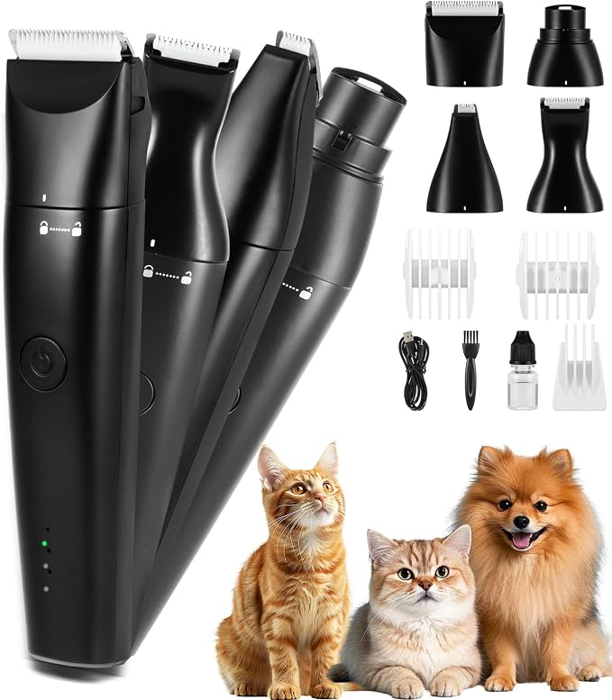 4-in-1 Dog Clippers, USB-C Rechargeable, Nail Grinder