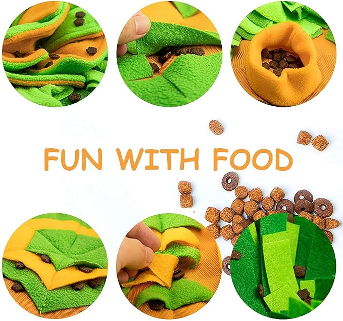 AWOOF Large Dog Snuffle Mat, Interactive Feeding Mat, 34.6 in x 19.6 in, Squeaker and Crinkle Paper, Non-Slip, Easy to Clean | 34in x 19in, Squeaker and Crinkle Paper, Non-Slip, Washable,Sparks natural foraging,Eases anxiety for Small/Medium/Large Pets