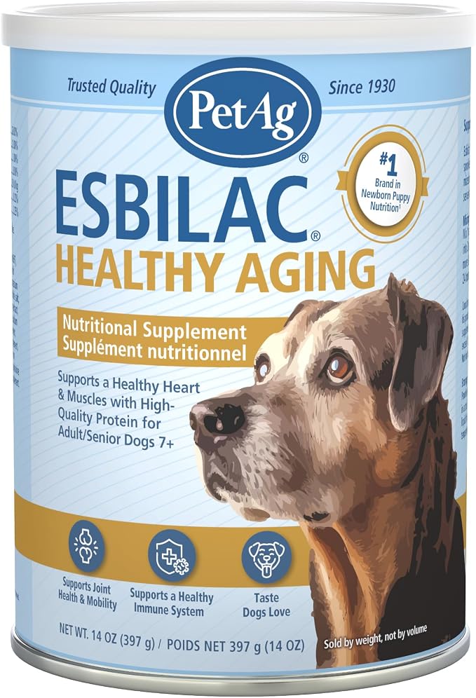 PetAg Esbilac Healthy Aging - 14 oz - Supports a Healthy Heart & Muscles with Protein for Adult/Senior Dogs 7+ - Easy to Use