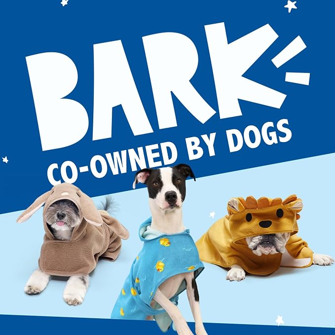 BARKBOX Dog Bathrobe - for Dogs - Medium | Fast Drying, Microfiber Bath Towel - Hook & Loop Closure and Wrap Tie - Machine Washable - Lion