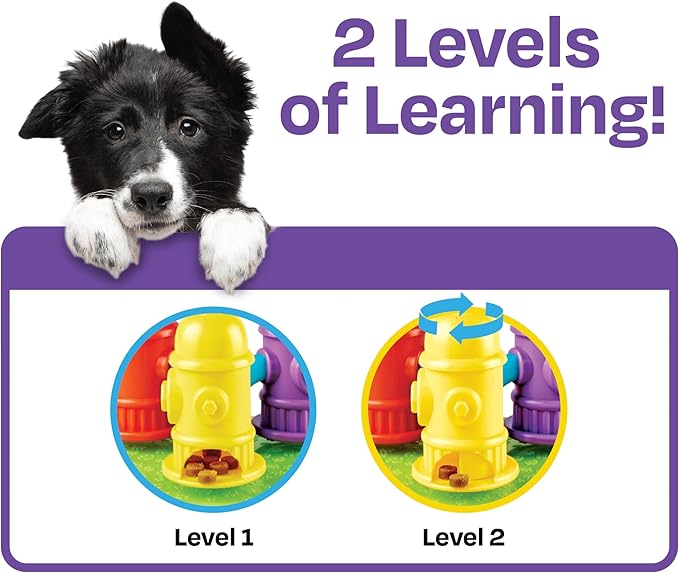 Brightkins Spinning Hydrants Treat Puzzle - Interactive Dog Toys, Treat Puzzles for Dogs Medium