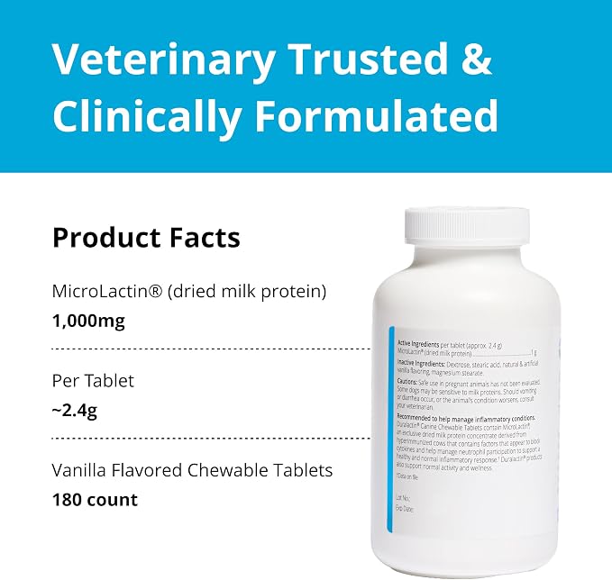 PRN Pharmacal Duralactin Canine Chewable Tablets, Vanilla, 180 Count