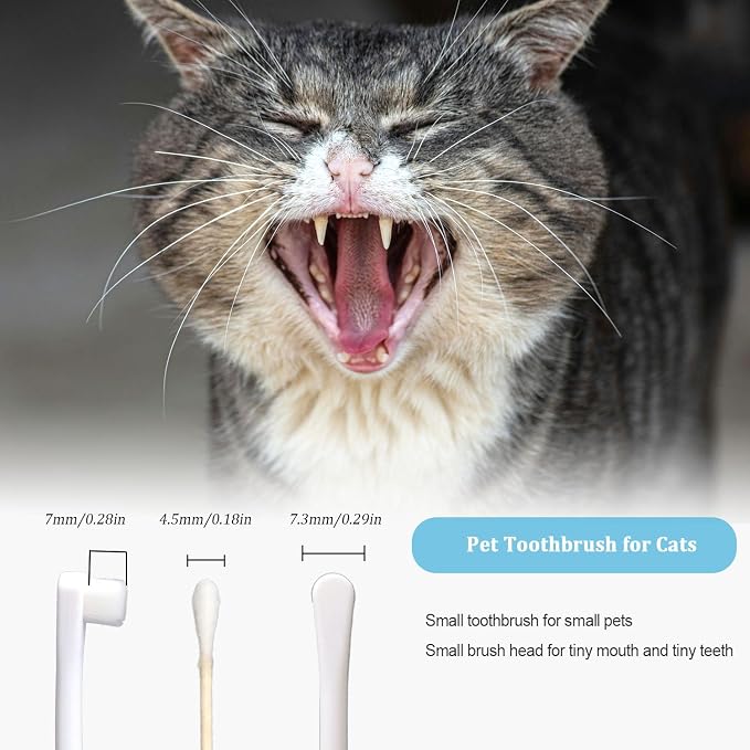 JGocot Small Dog Toothbrush,|Micro Brush Head|Nano Bristle|Soft Pet Toothbrush for Sensitive Gum&Teeth, Dog Teeth Cleaning Kit for Puppy, Kitten, Cats&Miniature Toy Size Dogs