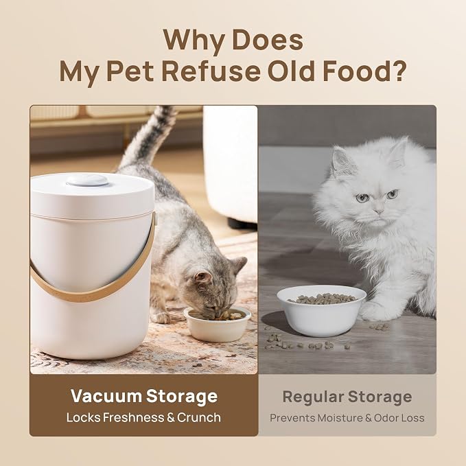smartoo Vacuum Cat Dog Food Storage Container 10 lb, 10 lb, White