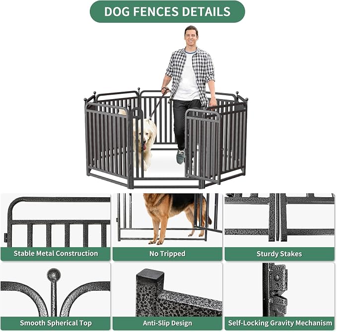 Dog Playpen Outdoor, 32in, 36 Panels, Heavy Duty, Rust Resistant