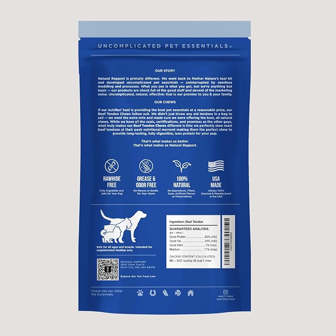 Natural Rapport Sweet Potato Chews, Single Ingredient, Grain-Free, 8 oz