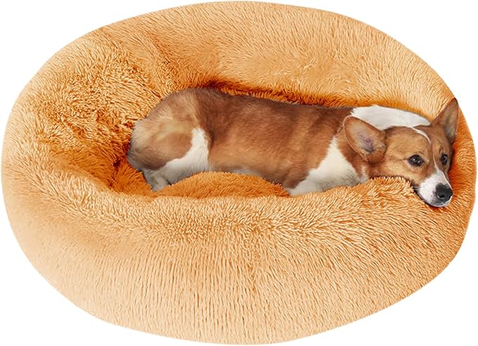 JOLLYVOGUE 27" Calming Donut Dog Bed