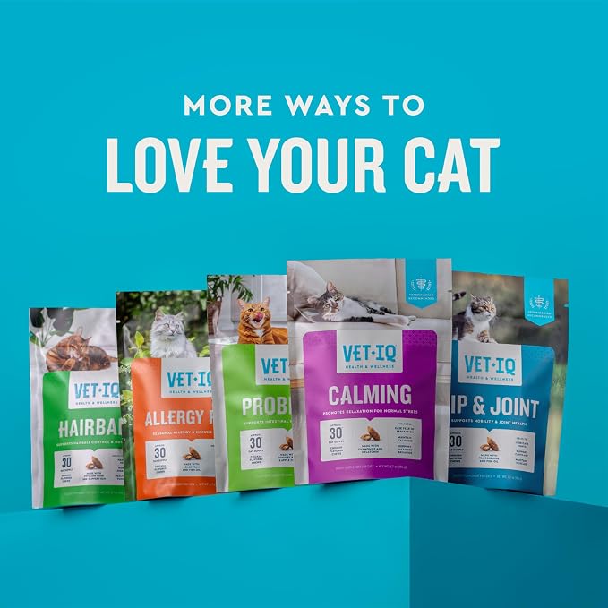 VetIQ Cat Probiotics, Digestive & Gut Health Treats, 3.7oz