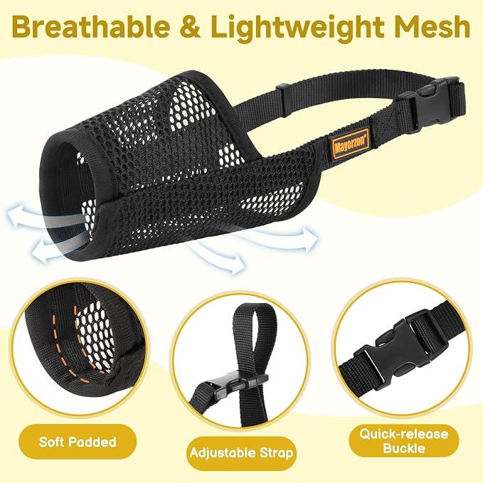Soft Mesh Muzzle for Greyhound Whippet Long Narrow-Snouted Dogs | Prevent Excessive Biting Chewing Eating, Grooming Nail Trimming Walking Vet Visits Use, Allowing Drinking, Breathable | S
