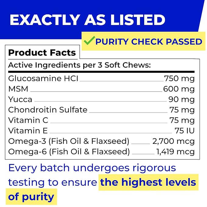 Pawfect Mobility - Glucosamine Treats for Dogs - Hip & Joint Health Supplement Chews w/Omega-3, Chondroitin, MSM - Made in USA - Joint Pain Relief - Hip & Joint Care - 240ct (Pack of 2)