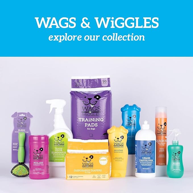 Wags and Wiggles Freshen Deodorizing Wipes for Dogs, Fresh Strawberry Scent - Dog Wipes that Eliminate Odors Between Baths, Easy at-Home Grooming, Dogs and Puppies, 100 Count