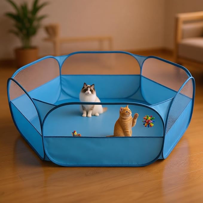 Quick Setup Small Pet Tent with Strong Cloth and Visible Net Suitable for Kittens Puppies and Ferrets Indoor Fun Indoor Outdoor Pet Pen