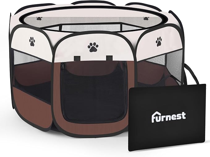 Pop-Up Puppy Playpen - Foldable Exercise Kennel Tent