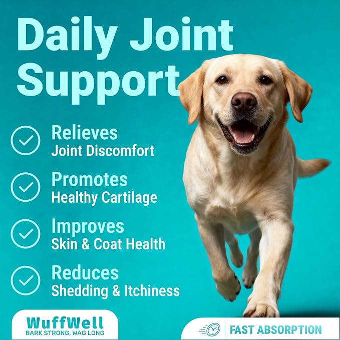 WuffWell Liquid Collagen Drops for Dogs - Joint & Itch Support - USA, 4oz