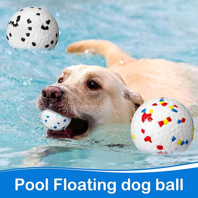 Jenaai Dog Tennis Balls, Indestructible Floating, 2.9in, 12-Pack, Classic Color