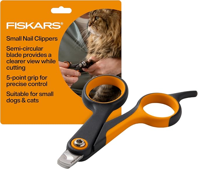 Fiskars Small Pet Nail Clippers, 4.25in, Orange/Black