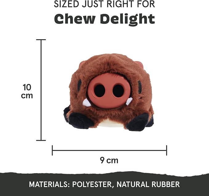 BARK Wild Borris Super Chewer Dog Toy Small | Rip & Reveal Natural Rubber Toy with Treat-Dispensing Core & Wacky Wobble