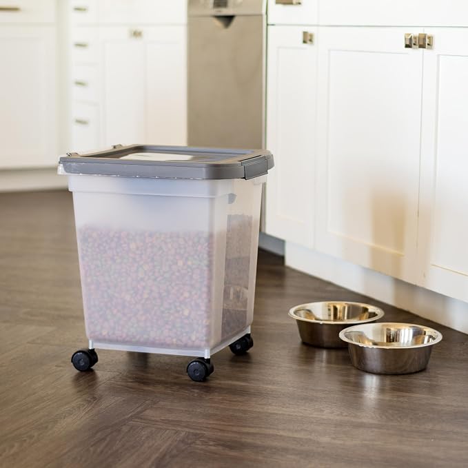 IRIS USA Dog Food Storage Container, Up to 25 lbs, White