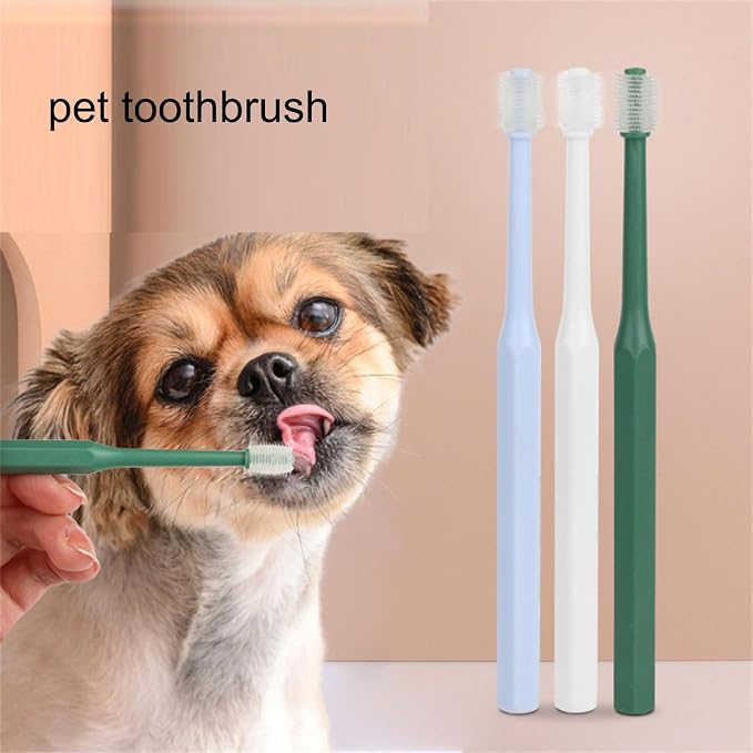 Small Pet Toothbrush for Dogs & Cats, Soft Bristle Training Toothbrush for Gentle Teeth Care Kit