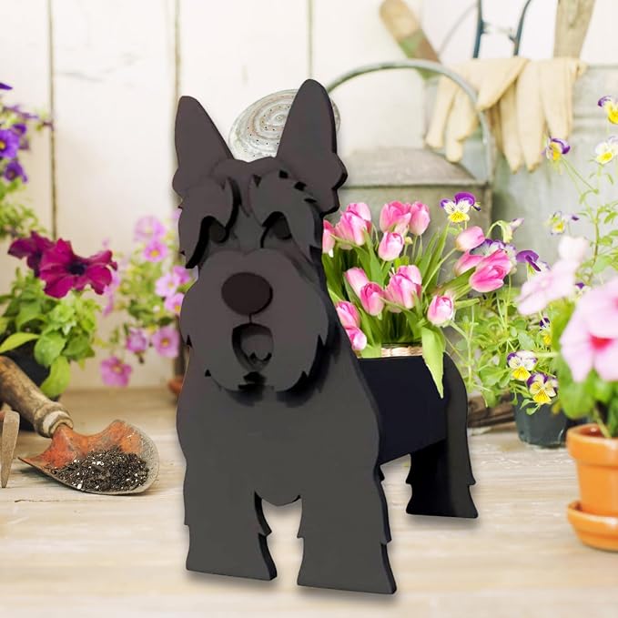 Scottish Terrier Dog Planter Pots, Animal Shaped Flower Pot