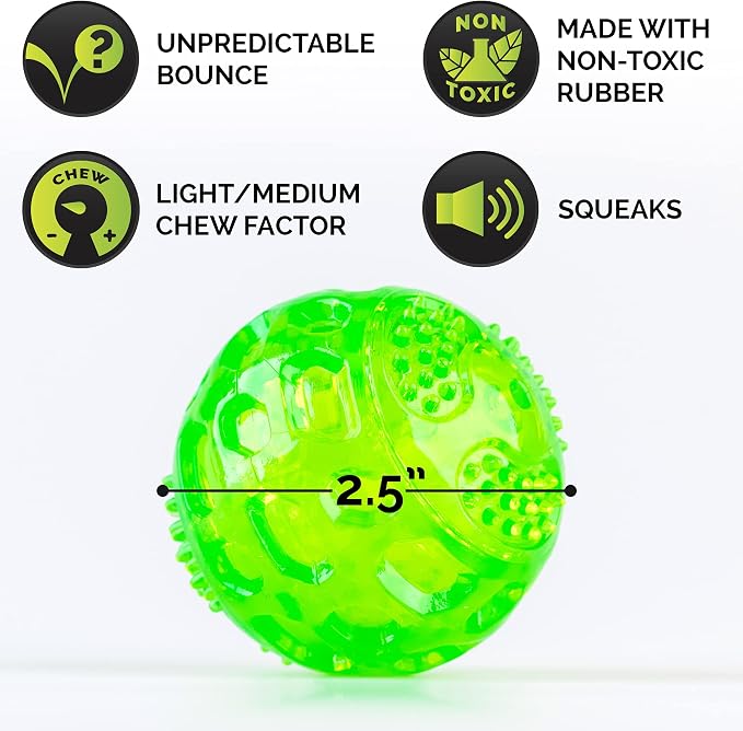 Hyper Pet DuraSqueak Dog Ball Toy, Interactive Dog Toys that Float and Squeaks for Playing, Fetching and Retrieving-Great Alternative to Traditional Tennis Balls Green 2.5 Inch | Bold sound effects reward play, a fresh alternative to traditional tennis...