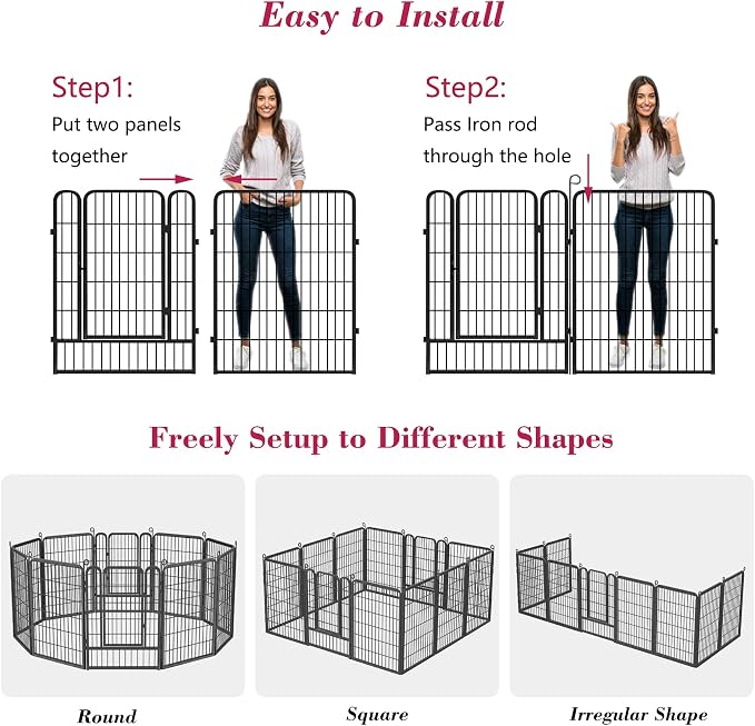Rustproof Dog Playpen Fence, 40in 14 Panels