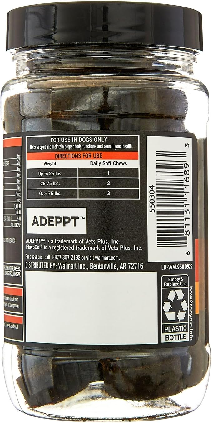 Formulated Daily Care for Dogs, Joint Health & Immunity Supplement, Pork Liver Flavor, 30 Count Soft Chews