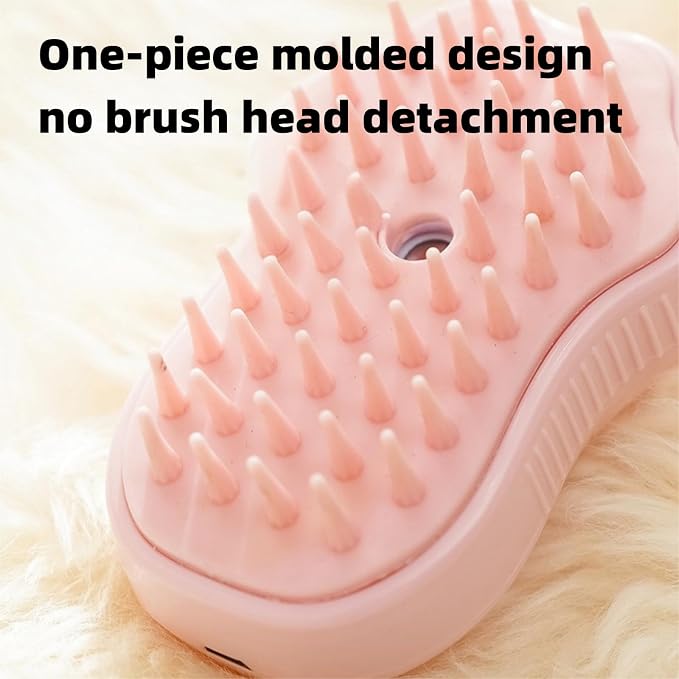 2026 New 3-in-1 Pet Steam Grooming Brush, Professional Cat & Dog Steam Brush for Massaging, Deep Cleaning & Shedding Hair Removal, Rechargeable Anti-Static Comb with HEPA Filter (white+Khaki)
