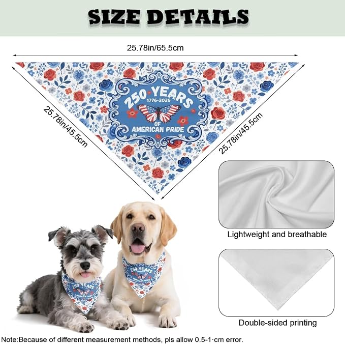 Jeiento Floral Butterfly Dog Bandana, Polyester