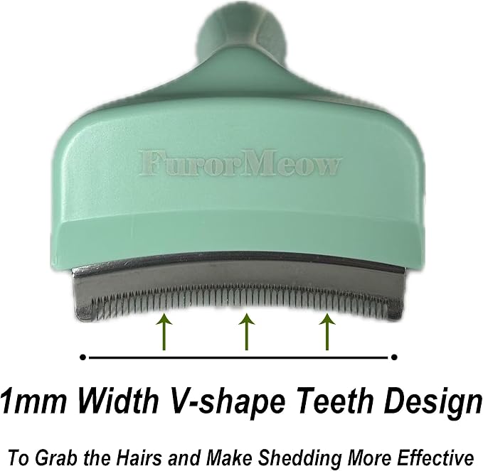 Pet Deshedding Tool with Curve Blade, Small, Small, Green