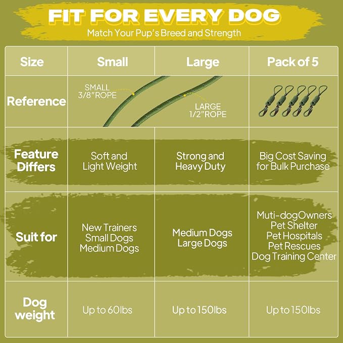 Fida Durable Slip Lead Dog Leash, 6 FT x 3/8" Heavy Duty Comfortable Strong Rope Slip Lead for Small Dogs and Puppies, No Pull Pet Training Leash with Highly Reflective(3/8", Green)