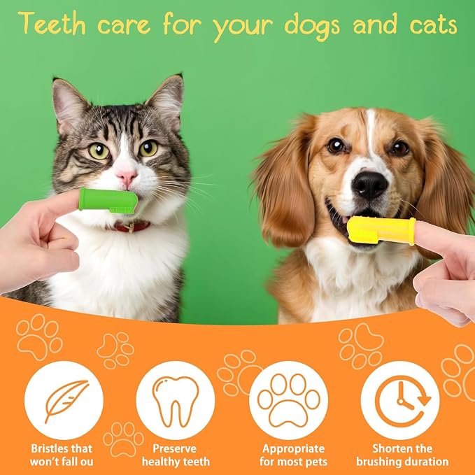 108 Pcs Dog Toothbrush Dog Finger Brushes, Soft Pet Toothbrush Pet Oral Care Dental Brush Easy Teeth Cleaning for Small Cats and Puppy