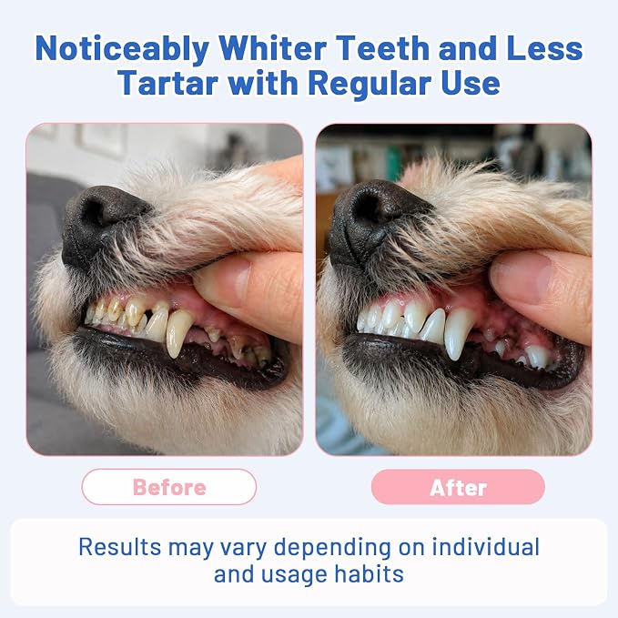 Dog Toothbrush, 180° Dog Finger Toothbrush for Plaque Tartar Cleaning, 2-Pack Finger Toothbrush for Dogs Silicone, Teeth Cleaning, Dog Tooth Brushing Kit for Medium & Large Pets