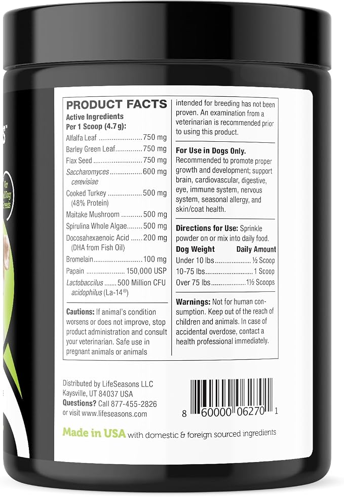 LifeStages Pet Nutrition - Stage 1: Puppy Formula 0-3 Years for Dog Weight Gain, Muscle & Joint Development, Healthy Skin & Coat | Omega 3 & 6, Spirulina, Vitamin B6 & Probiotics - Vet Approved