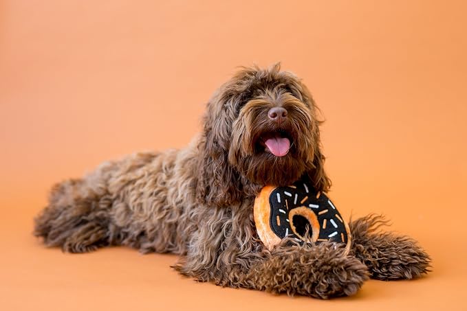 ZippyPaws Donutz for Small and Medium Dogs - Pumpkin Spice Donut | No Stuffing Dog Toys to Keep Them Busy, Squeaky Pet Toy for Boredom, Unstuffed Chew Toy, Soft Plush Puppy Products