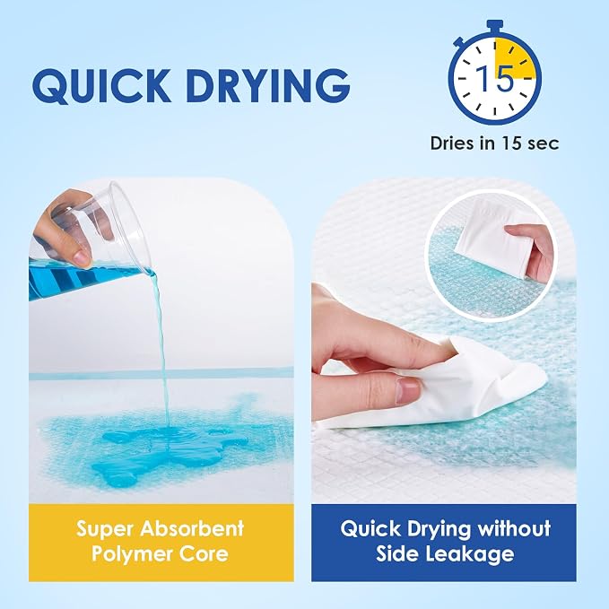 JollyMate 28"x34" Dog Pee Pads Extra Large, 100 Pack X-Large Super Absorbent Pet Pee Pads with Adhesive Tabs, 6 Layers Thick Leak-Proof Potty Pads for Dogs and Puppies