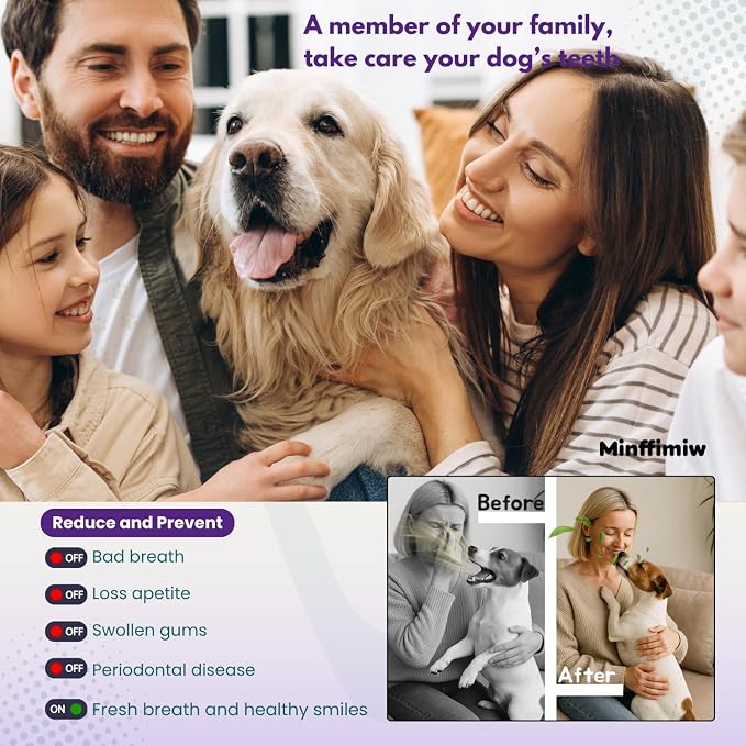 Dog Plaque Remover for Teeth - Electric Tartar Remover with LED Light, 5 Adjustable Modes, Dog Teeth Cleaning Kit, Safe Pet Tooth Cleaner, Dental Care Tool for Dogs