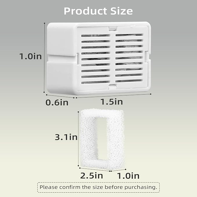 16 Pack Ceramic Cat Fountain Filter Replacement, Triple Cupcake Cat Fountain Filters, 16 Pet Fountain Carbon Filters and 4 Foam Filters for Ceramic/Cupcake Cat Water Fountain