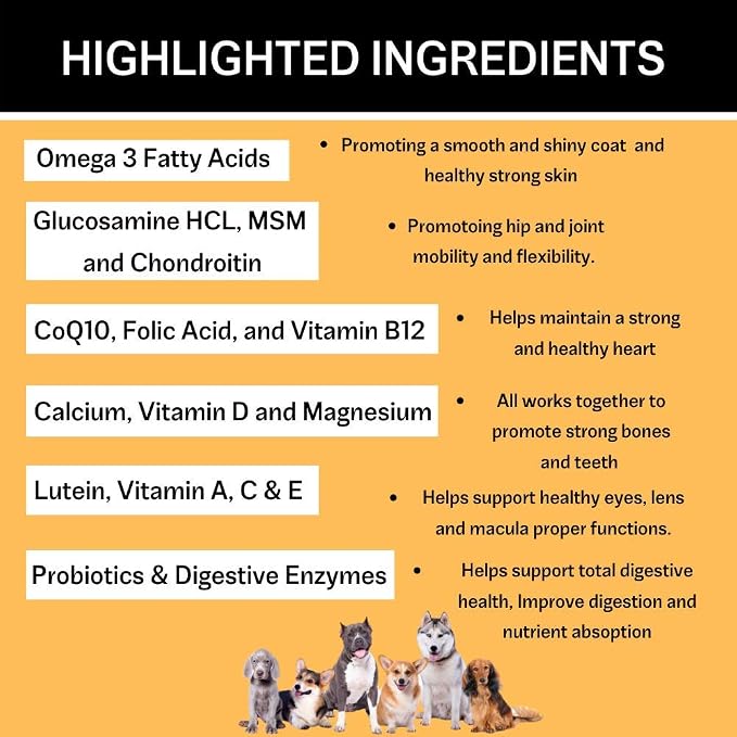 HEALTH |12-in-1 Multi-Nutrient Chews | Daily Nutrition | Pet Treat | Multivitamin for all dogs | Digestive Health supplement | Vital Growth | Hip Joint Care | Glucosamine | Immune Support