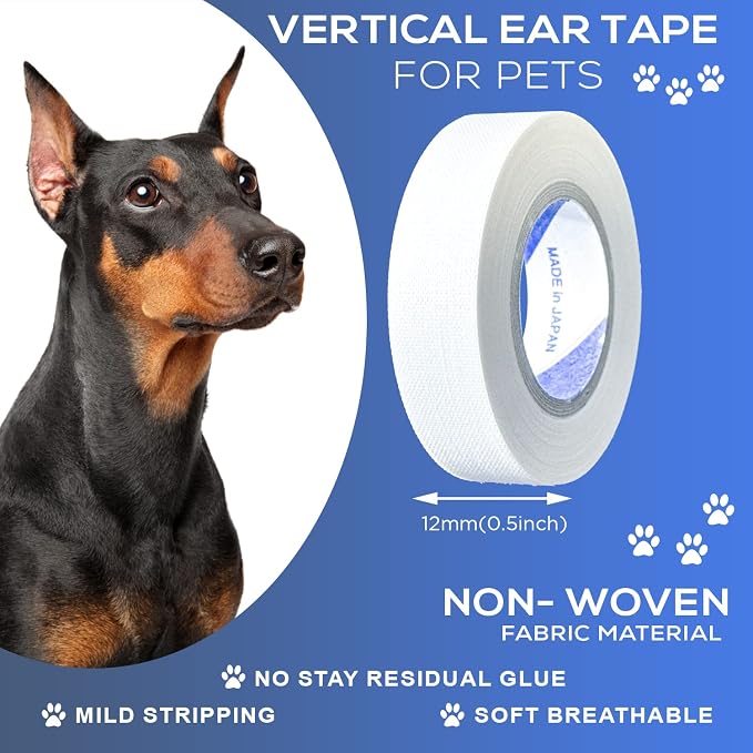 Ear Tape for Dogs, 5 Pack, 0.5 inch (12mm)
