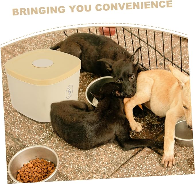 Ciieeo Pet Food Storage Container Airtight Dog Food Holder Small Yellow Vacuum-sealed Snack Bin, Small, Yellow