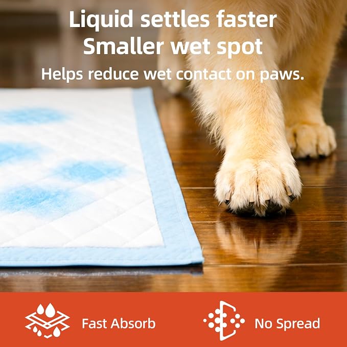 XXXXL Dog and Puppy Pee Pads, 55.1 x 31.5 Inch Leakproof Disposable Pet Training Pads, Fast Absorb 5-Layer Design, 50% Thicker with Adhesive Tabs, for Car Back Seat Cover, Floor, Crate, 50 Count