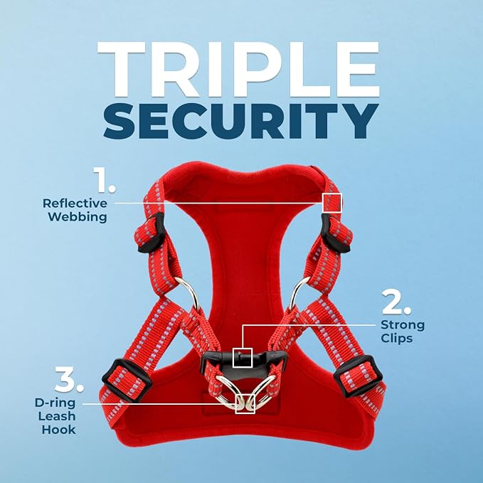 Voyager Step-in Flex Adjustable Dog Harness - Red, X-Large | 23 - 28" in Chest, Fully Adjustable, Reflective Bands, All Weather Breathable Air Mesh, Lightweight, Fast Drying