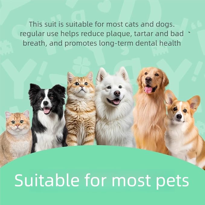 YANDY Dog Toothbrush,Pet Finger Tooth Brush,360 Degree Pet Tooth Brushing Kit,Cat Toothbrush, Canine Dental Care & Teeth Cleaning Kit