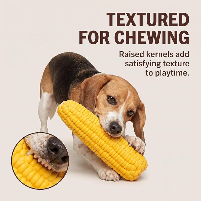 BWESOO Yellow Pet Dog Puppy Latex Corn Shape Squeaky Bite-Resistant Interactive Play Chew Toy Pet Supplies Dog Toy Corn Squeak Toys
