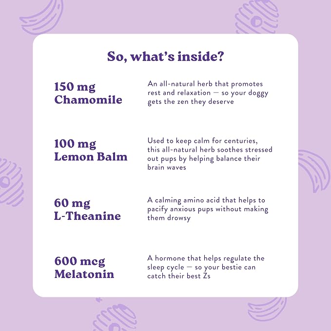 Bocce's Bakery Calming Supplement Chews, Chamomile, L-Theanine, 60-Pack, 60 ct