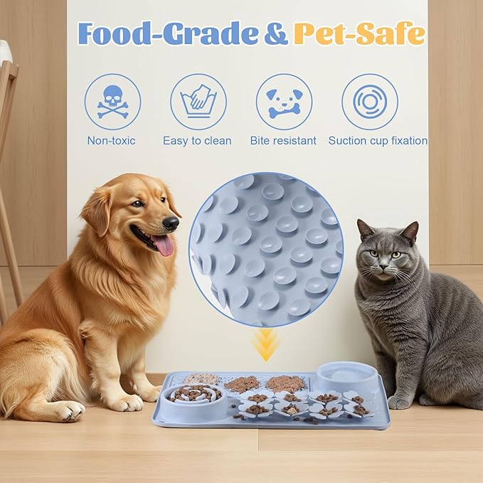 Star&Mi Slow Feeder Dog Bowls, 3-Layer Interactive Dog Puzzle Feeder, Dog Slow Feeder Bowl & Lick Bowl for Dogs, Non-Slip Dog Bowl Slow Feeder for Medium & Large Breeds