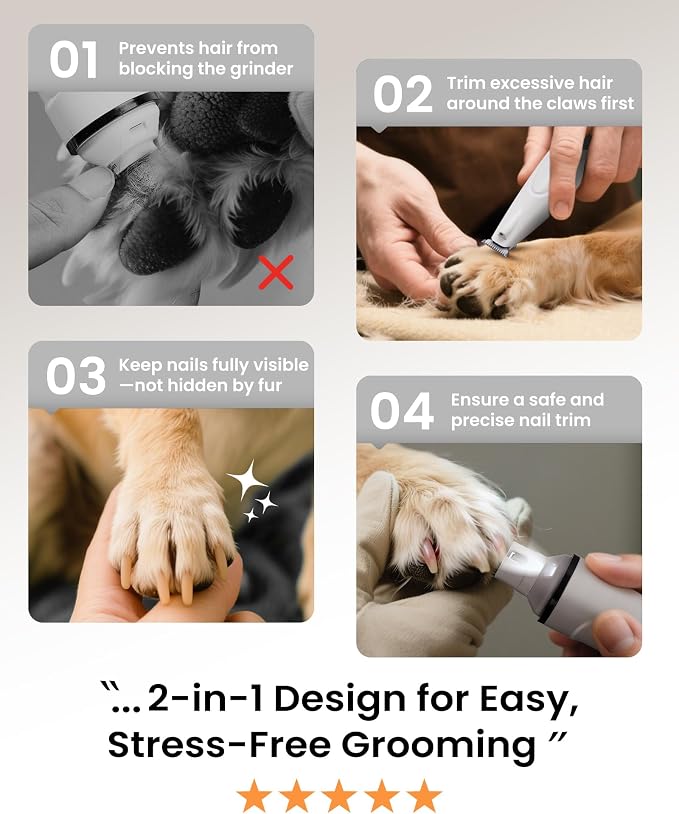 PAPMINI 2-in-1 Dog Nail Grinder & Paw Trimmer