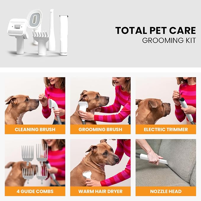FurCare Pro 3-in-1 Grooming Kit with Vacuum Suction (99%), 4L