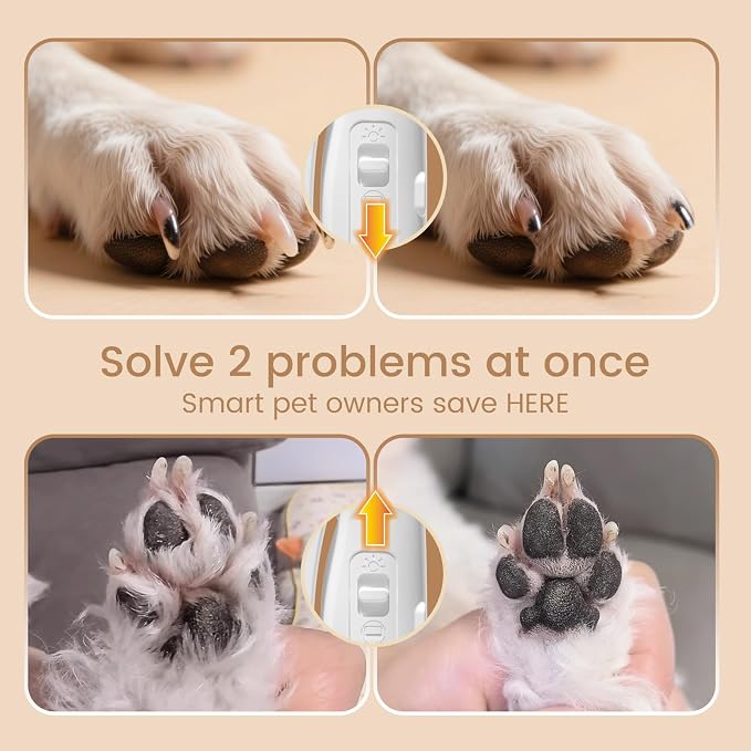 2-in-1 Dog & Cat Nail Clippers & Trimmers, IPX7 Waterproof